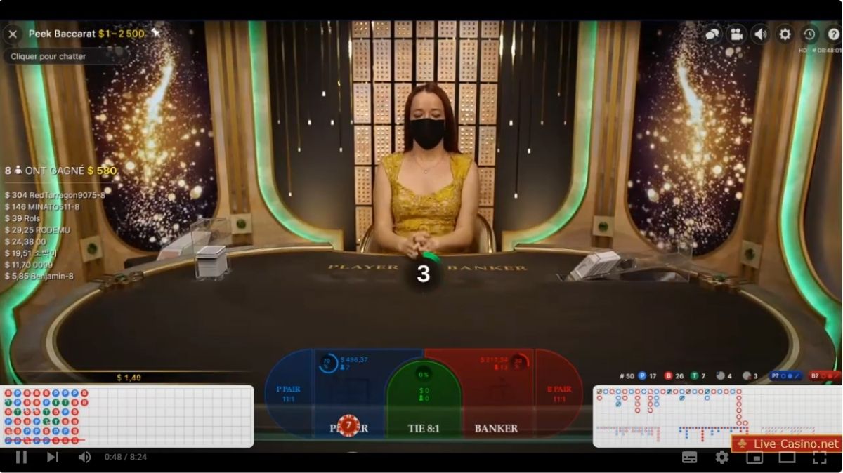 Peek Baccarat - GamePlay 1 - Mamak247